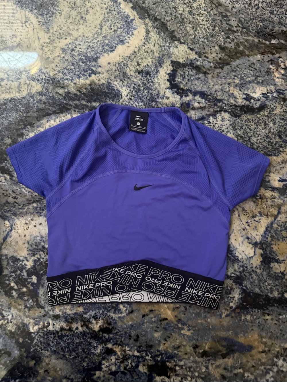 Nike Violet Short-Sleeve Crop Top with Branded Elastic Hem